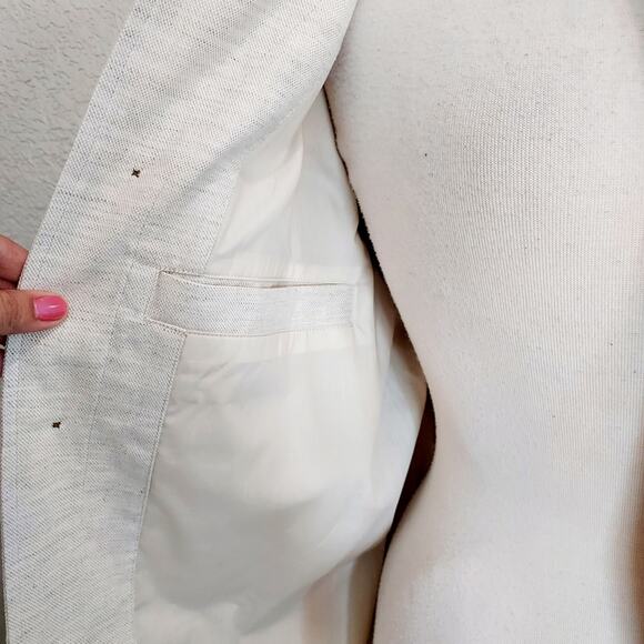 NEW Banana Republic Cream Linen Blazer Jacket Size M - Picture 12 of 15